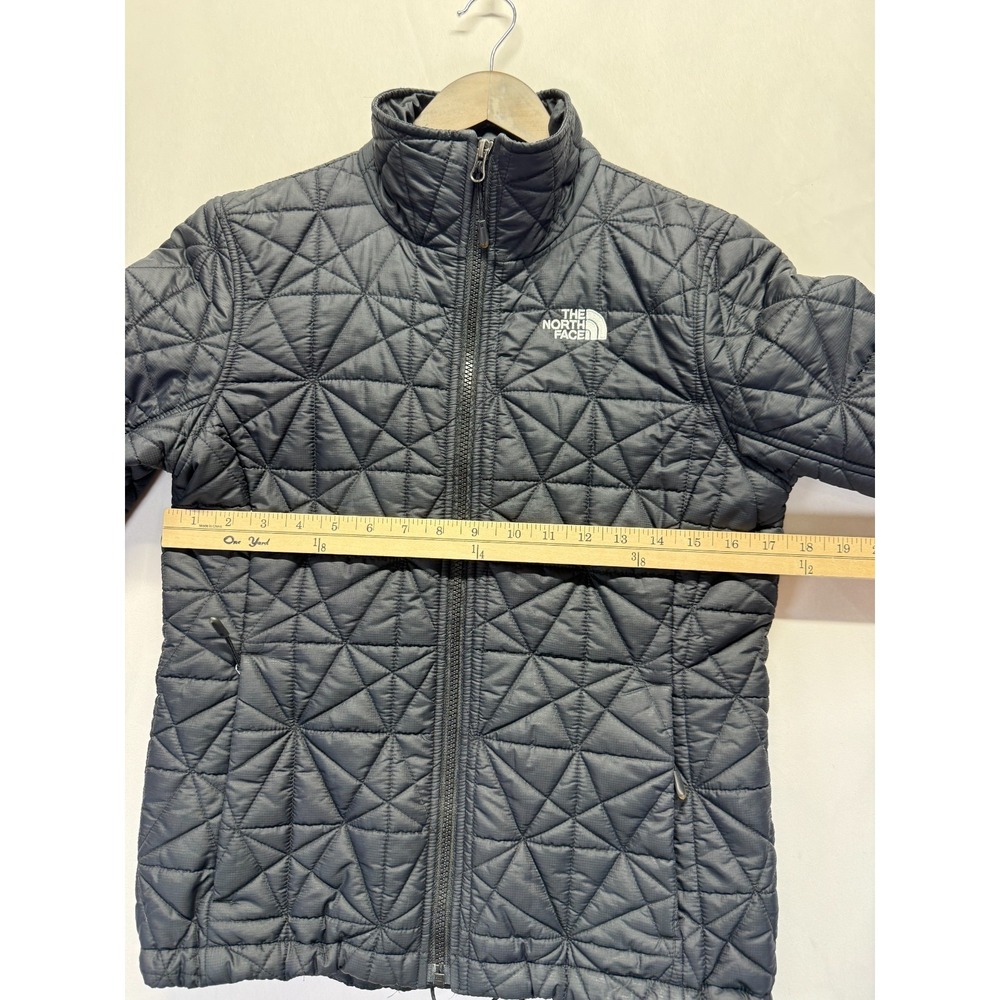 The North Face Quilted Jacket Women Small Black Nylon Diamond Mock Neck Full Zip - Picture 8 of 11